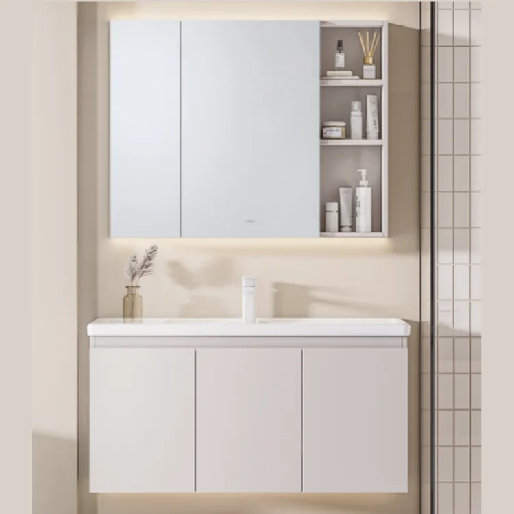 HZ Sink Unique Waterproof Finished Bathroom Cabinets Vanity Wall Bathroom Modern With Mirror Wash Basin For Hotel