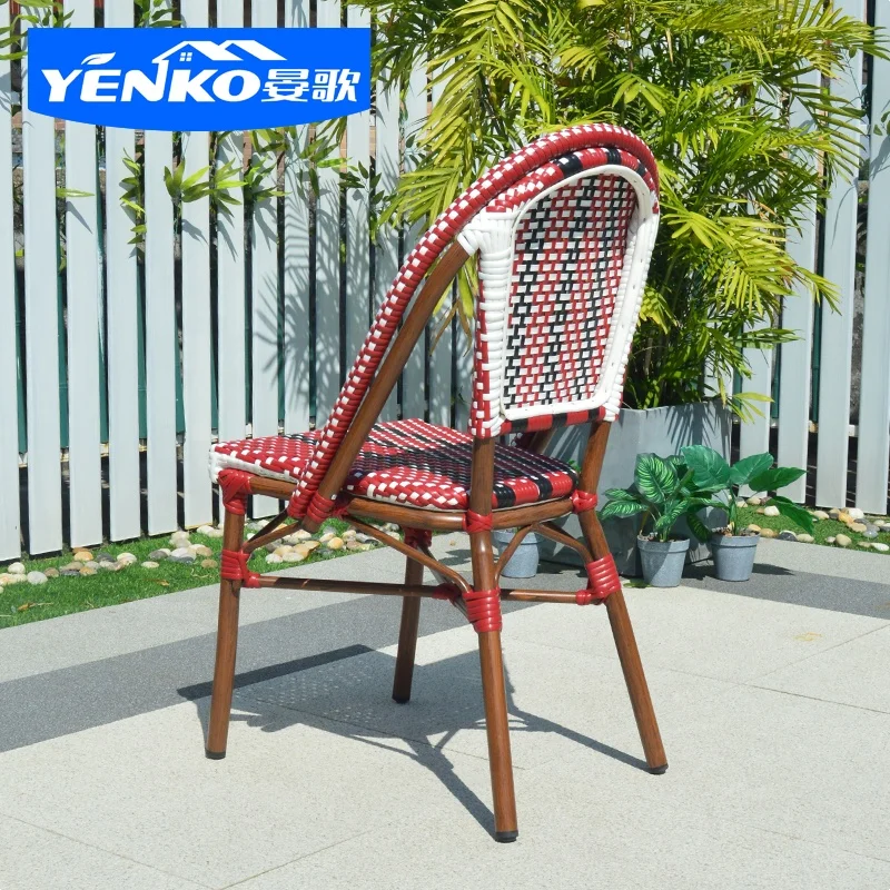 Bistro bamboo garden rattan chair outdoor furniture dining table and chairs set patio garden furniture outdoor