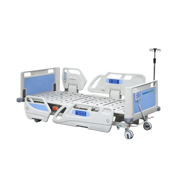 Medical Furniture Cheap Price High Quality 5-Function Electric Clinic Nursing Equipment ICU Table IV Stand Hospital Bed