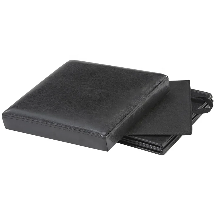 Custom Fold Box Luxury Cubic Leather Ottoman Storage Boxes Ottoman Pouf