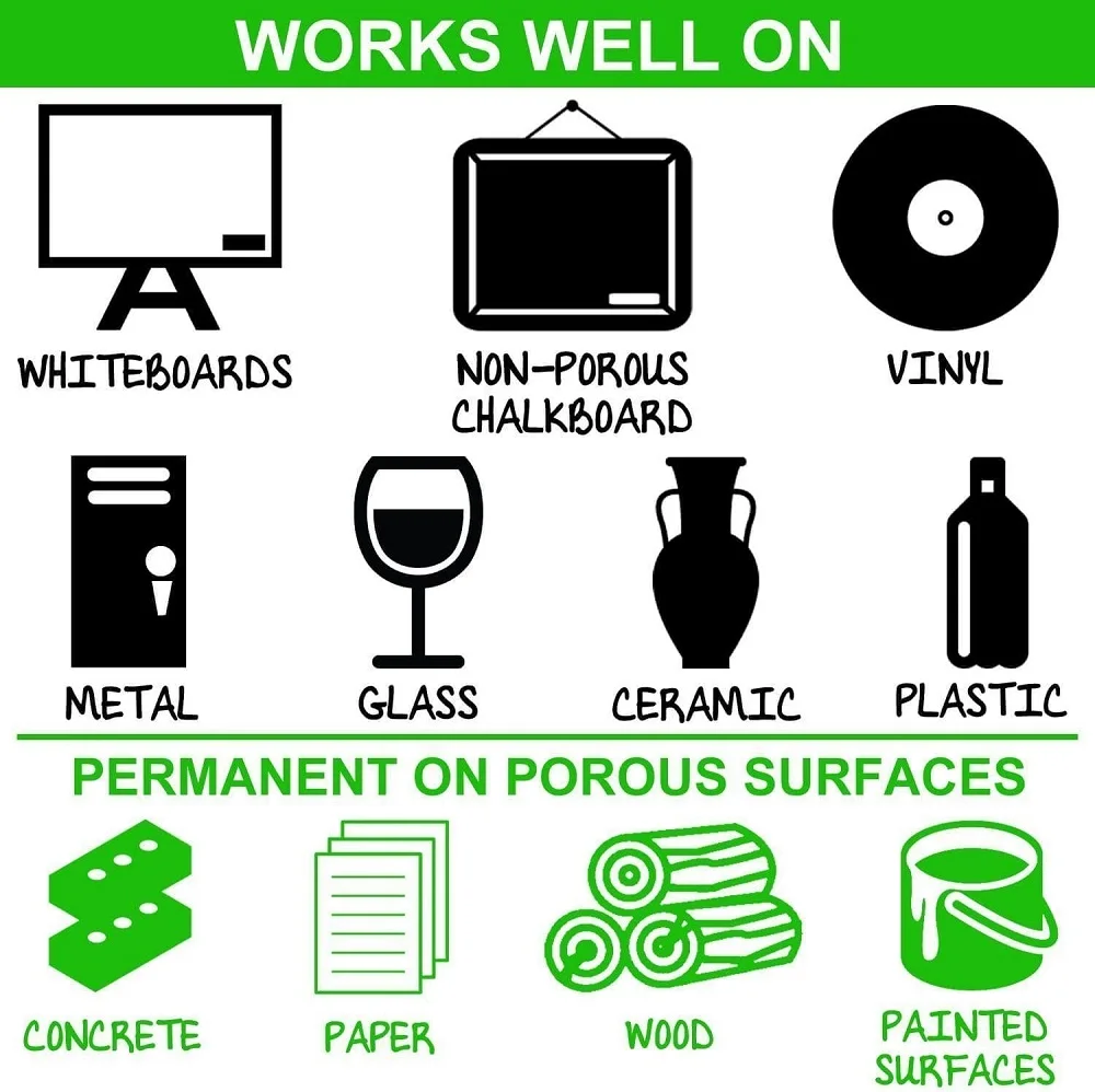 Набор нетоксичных белых маркеров с низким запахом, стойкие белые маркеры на водной основе