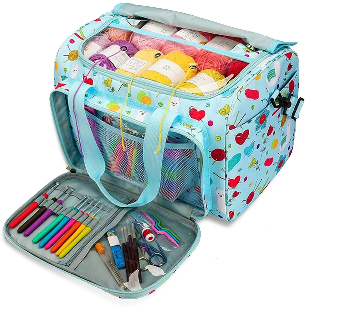 Craft Bag for Crochet Knitting Cross Stitch Tote Bag yarn Storage Bag