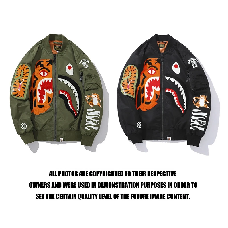 Good Quality Fashion Street Style Bape Shark Jacket Men Windbreaker Jacket Colours New Design Men Windbreaker Jacket