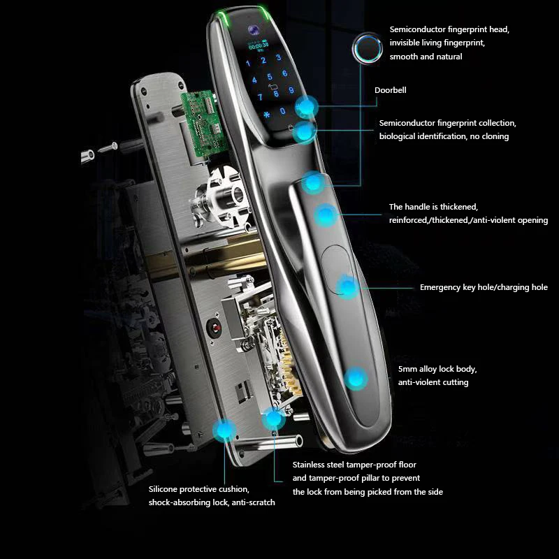 Дверной смарт-замок из цинкового сплава, умный замок с Биометрическим отпечатком пальца, цифровой смарт-кодовый ключ