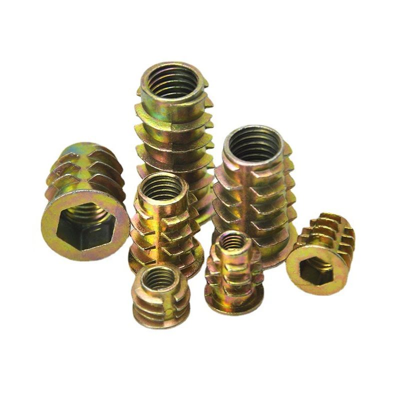 1/4-20 Furniture Wood Insert Nut M4 M5 M6 M8 M10 Type E Type D Threaded Insert Nut for plywood