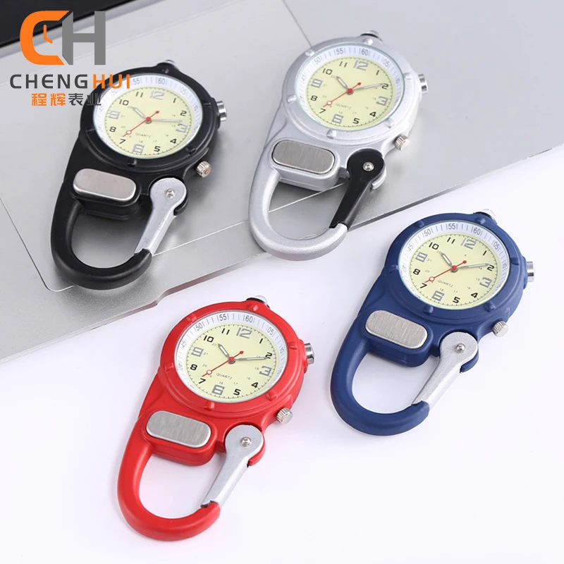 Customized Logo Vintage Clock Mountaineer Fob Medical Sports Watches Carabiner Clip Pocket Watch