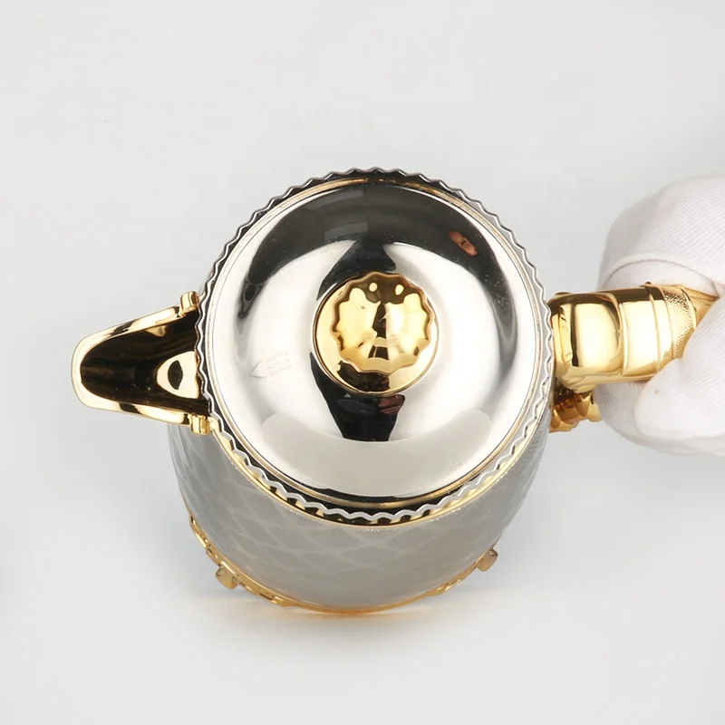 New Arrival Gilding Metal Body 1.0 Litre Glass Insulation Vacuum Carafe