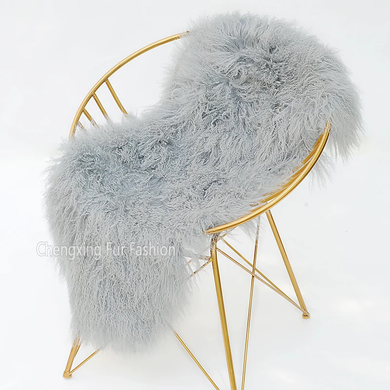 CX-D-24H New Arrival Color Winter Real Mongolian Lamb Fur Area Carpets and Rugs