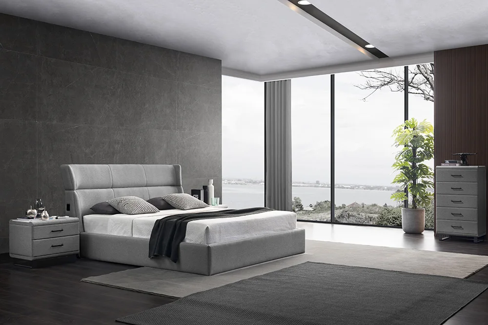 Wholesale High Quality Hot Sale Italian Style Italian Style Turkish Furniture Frbric Bed Villa Up-Holstered Beds