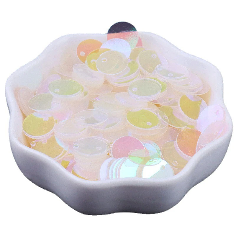 Matte Double Hole Sequins Transparent Loose for Crafts Sequins Wholesale 10mm 500g/bag Golden OPP Bag Picture Turkey Shoes Pvc 0