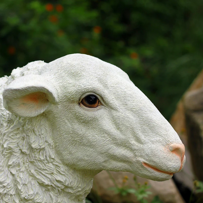 Polyresin outdoor life size resin sheep statue