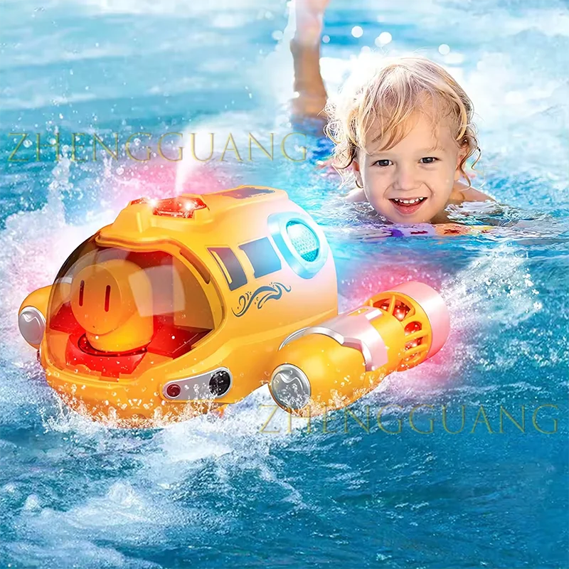 Zhengguang Toys Waterproof Rechargeable Electric Remote Control Speedboat Water Toys 2.4G Mini RC Boat With Spray for Kids