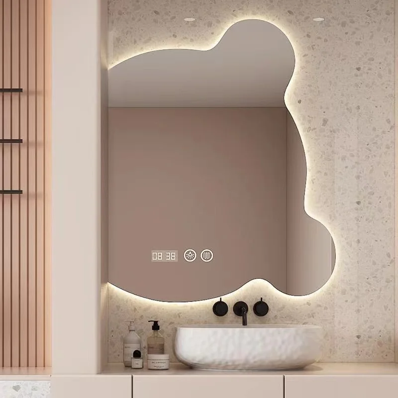 Custom toilet sink mirror bathroom cabinet bathroom vanity table LED mirror backlit touch screen