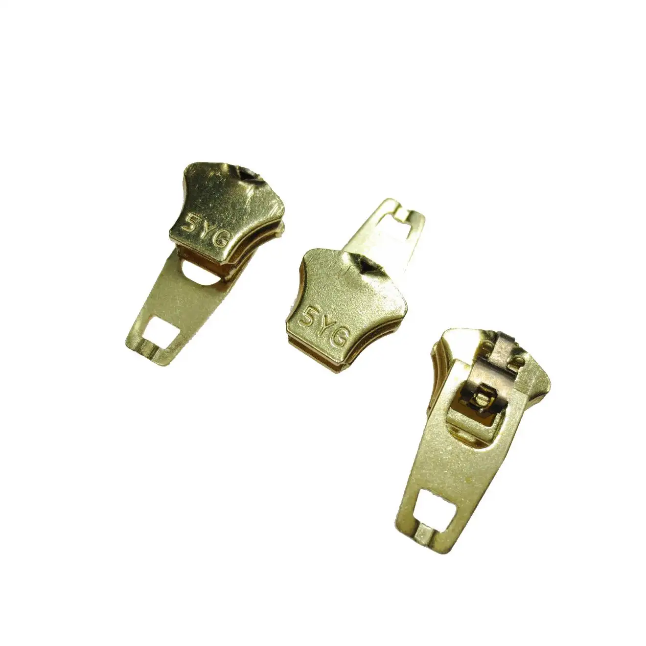 Plating  brass Puller Instant Fix Zip heads Spring double Lock ss zipper slider