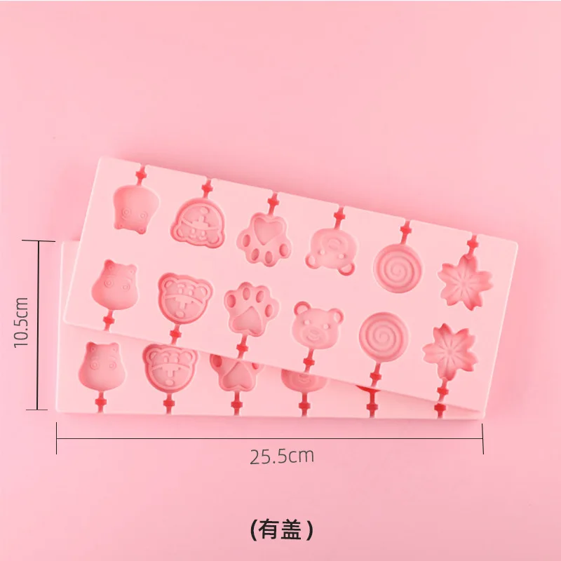 Wholesale Kitchen Items Baking Tools Dinosaur Flower Animals Shapes Hard Candy Chocolate Mould 12 Holes Silicon Lollipop Molds