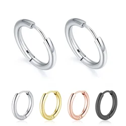 Гипоаллергенные серьги из нержавеющей стали, минималистичные простые круглые серьги-кольца Huggie для женщин, девушек, мужчин, унисекс