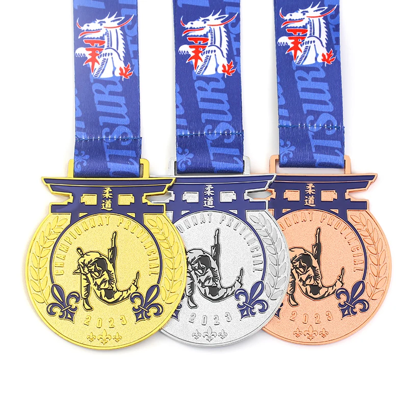 Free Design Gold Silver Copper Medals 1 2 3 Place Your Own Logo Personalized Medals 20 Years Manufacturer Custom Judo Medals