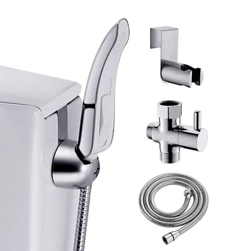 Bathroom Chrome Rinse Cleaning Toilets High Pressure Shattaf Spray Jet Bidet Muslim Luxury Bidet Sprayer