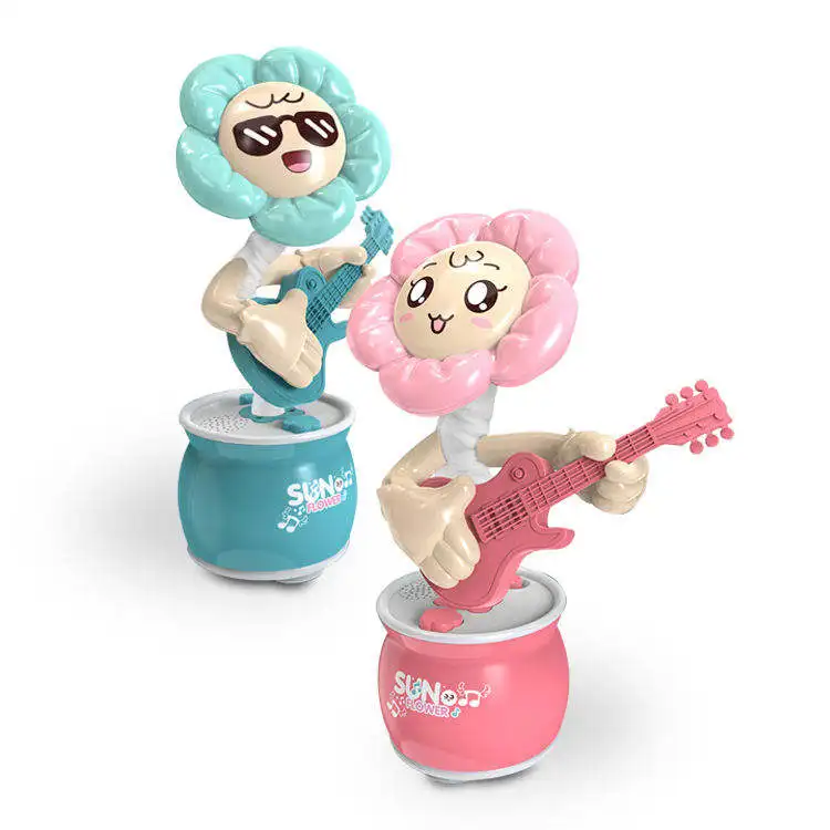 Toddler Creative sliding Dancing Flower Toys electric walking Interactive Toy Baby Musical Learning Sunflower Doll Toys