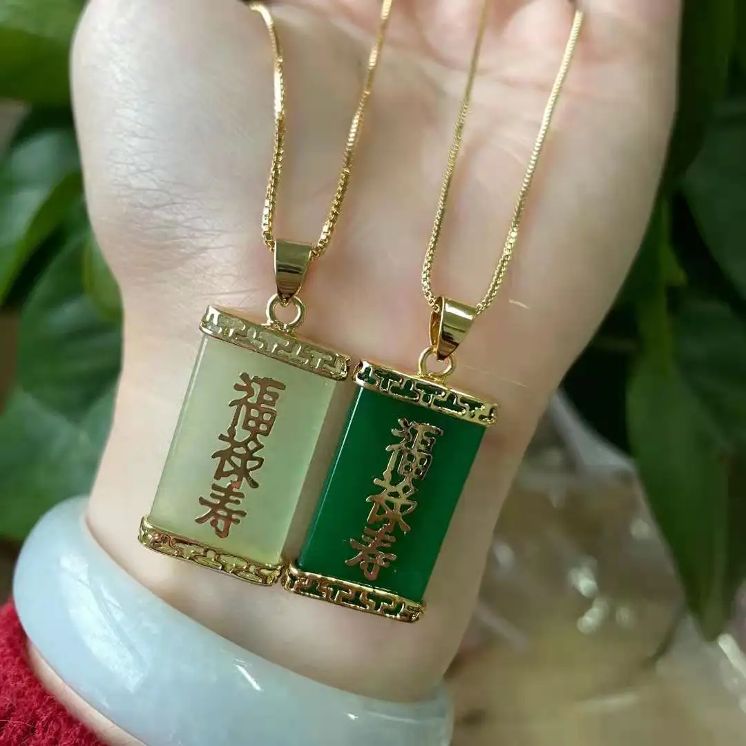 2024 overseas summer gifts natural stone dropshipping products trends chinese fengshui lucky jade pendant necklace for woman