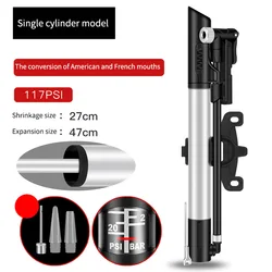 117Psi Bike Aluminium Tire Pumps Cycle Pump Mini Air Bicycle Hand Pump
