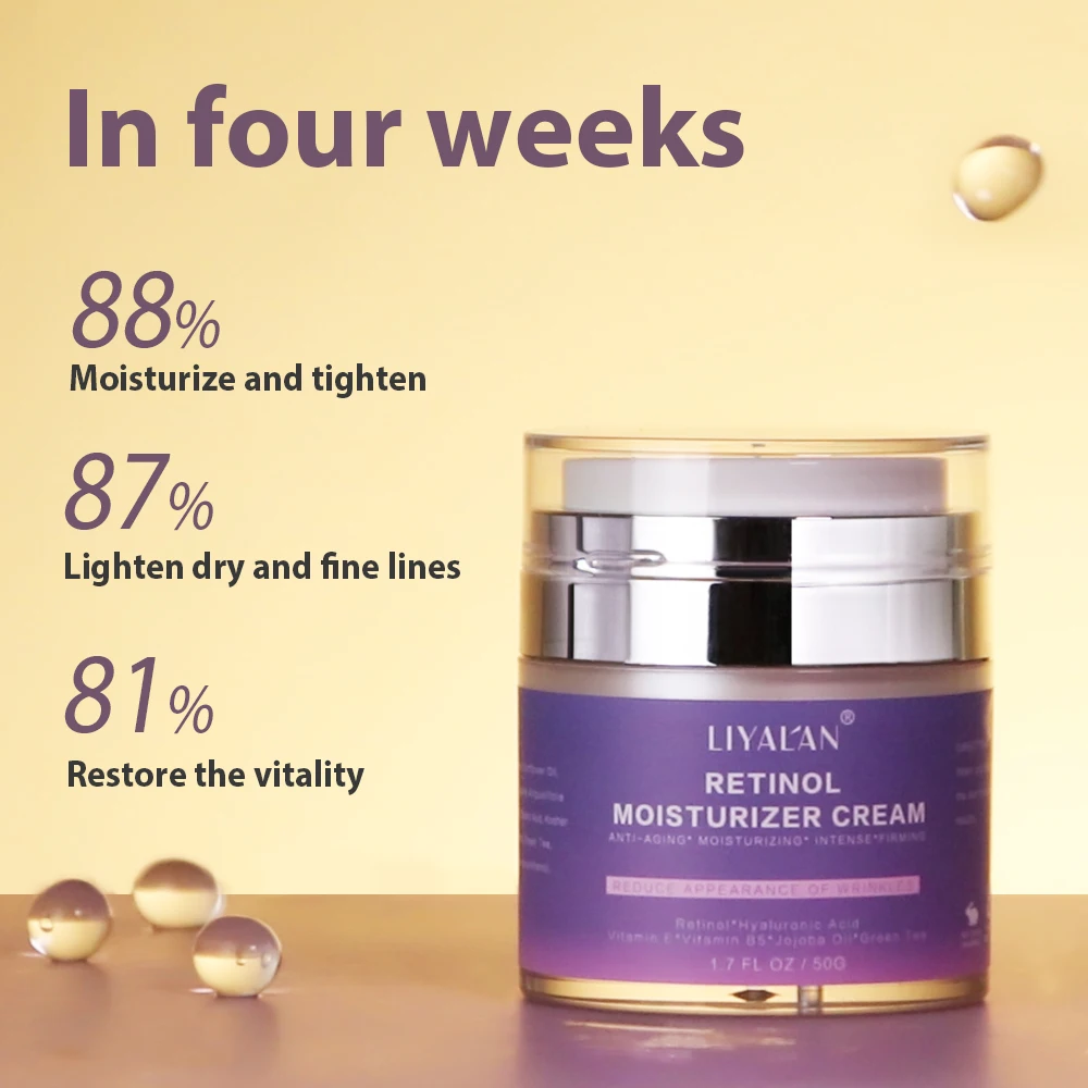 Wholesale OEM Vitamin A Face Cream Anti Aging Wrinkle Whitening Day Night Hyaluronic Acid Collagen Retinol Cream