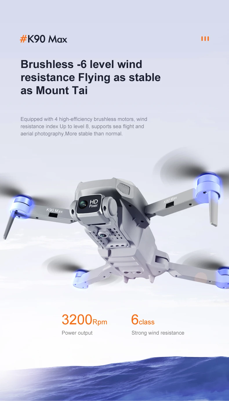 Profesional K90 Max 4K Dual Camera Drone Beginner 28 Minutes Long Range Flight Time Headless Mode Brushless Motor FPV Drone
