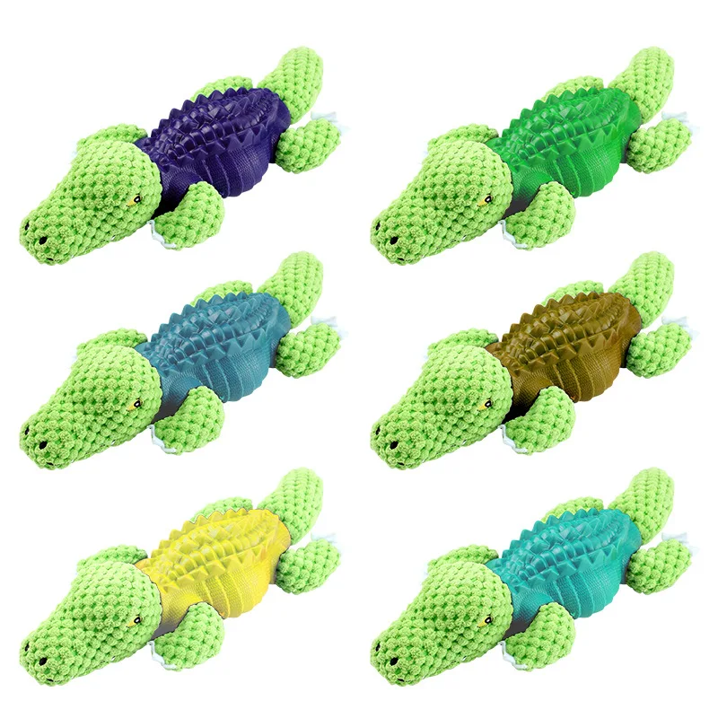 Release New Crocodile Plush Dog Toy Pet Puppy Squeaky Cute Shark Toys Stuffed Tortoise Training Chewing Rope Toys