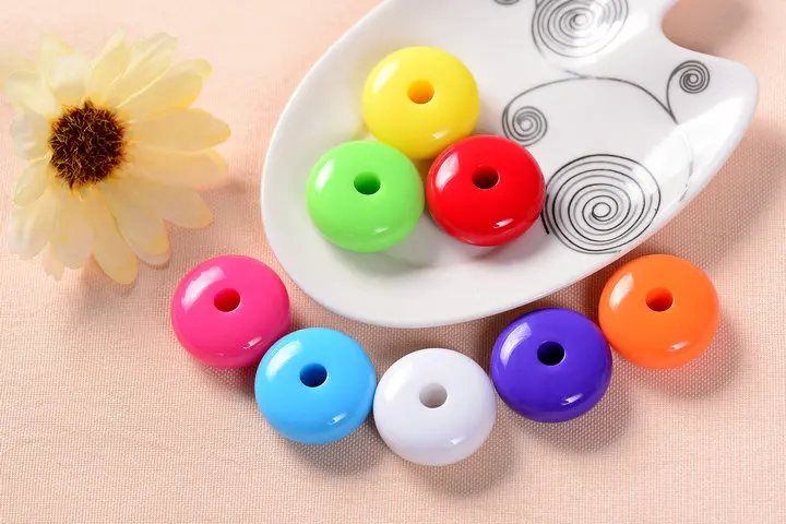 Wholesale 21mm*12mm perforated or non-perforated jewelry apparel accessories DIY acrylic abacus other loose beads