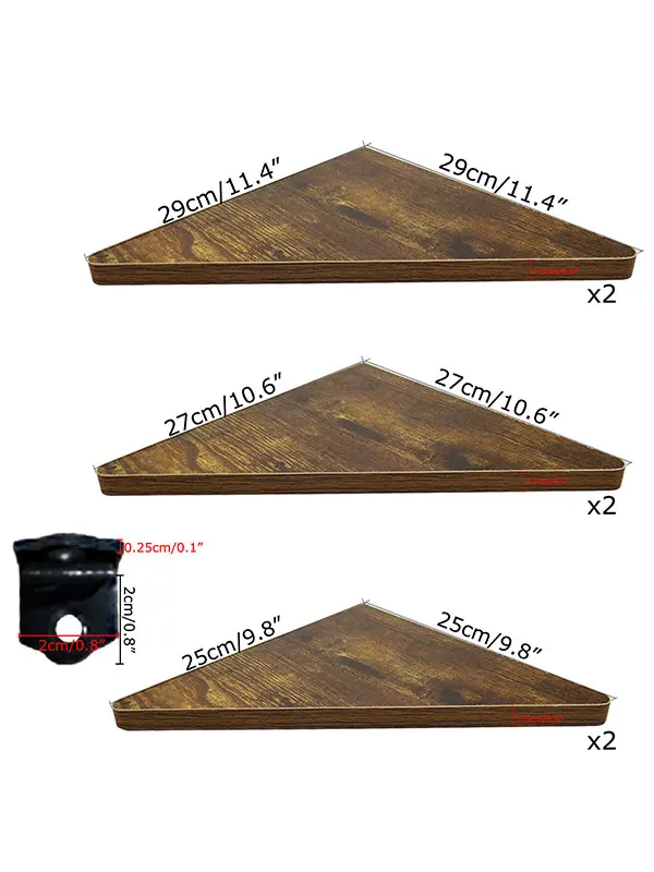 Corner shelf bathroom wall storage holder Rustic Wood Wall Shelves for Bathroom Kitchen Bedroom Living Room Office Nursery