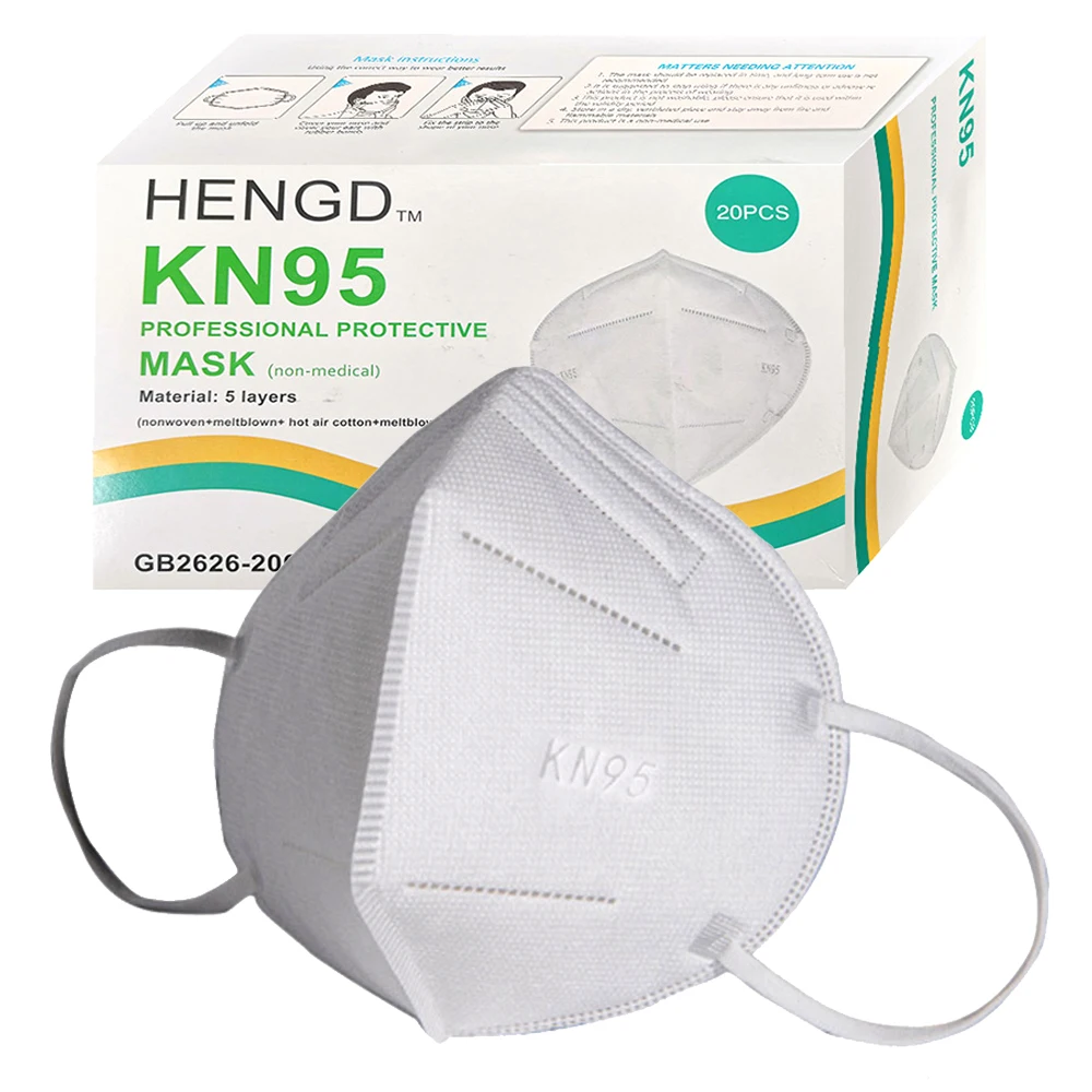 Одноразовая хирургическая маска для лица с эластичными петлями и защитой дыхания KF94