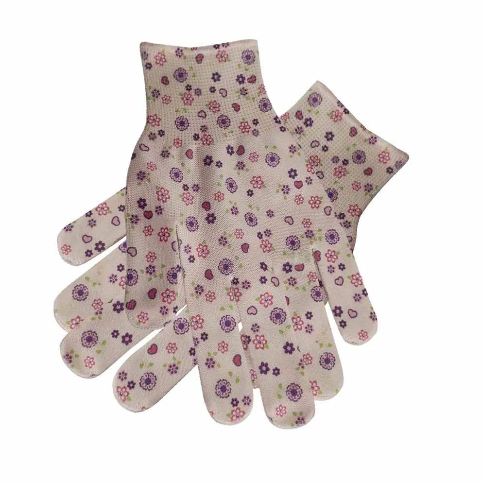 Women High grade printed breathable knitted elastic force  gloves wear-resistant and sunscreen nylon gloves