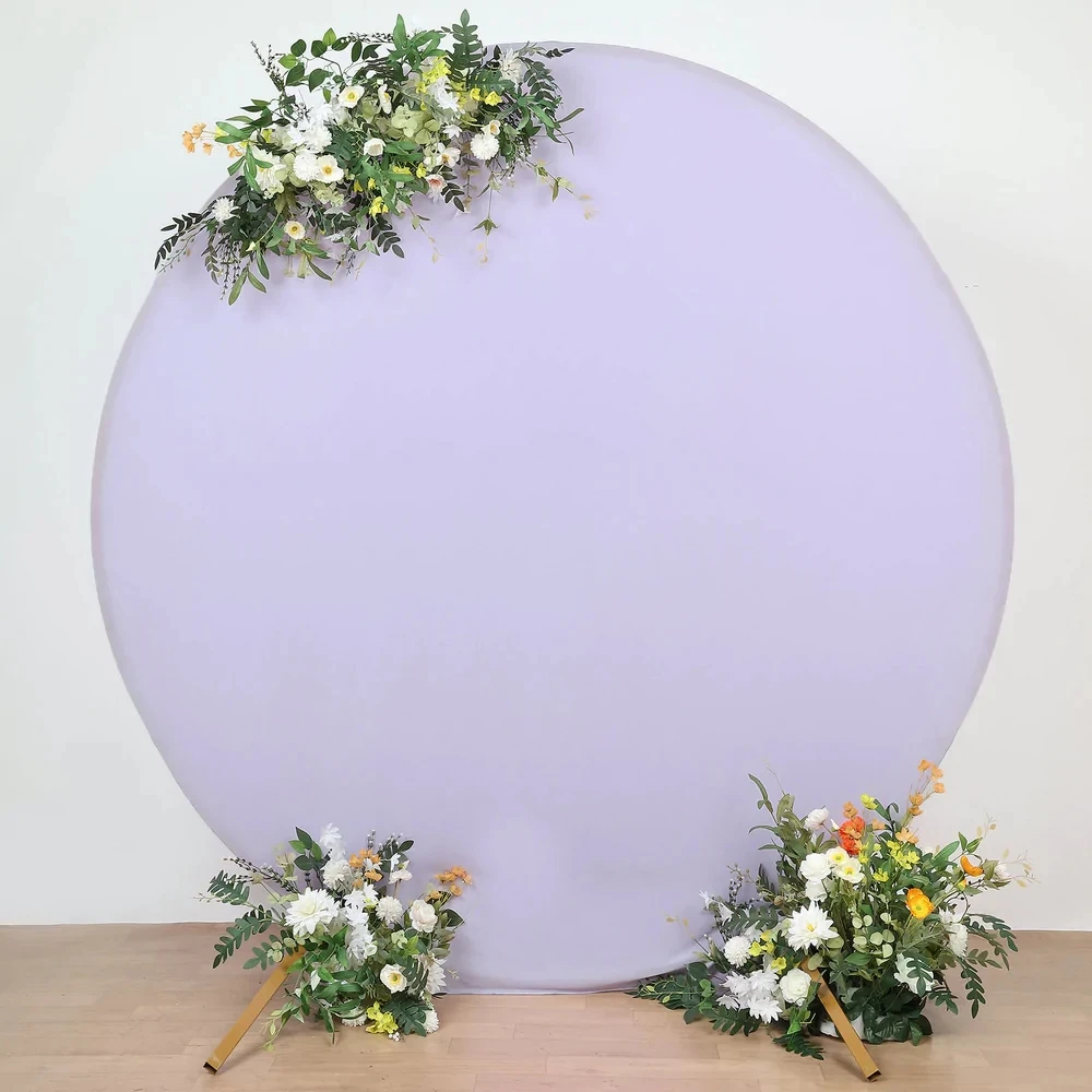 7.5ft Round Spandex Fit Round Wedding Arch Backdrop Cover Fit Backdrop Stand Arch Cover