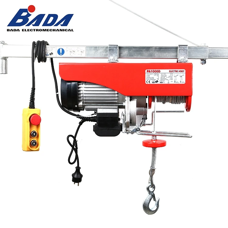 Portable 220/230V 12/6m 500/999kg 1600W mini lifting electric wire rope hoist