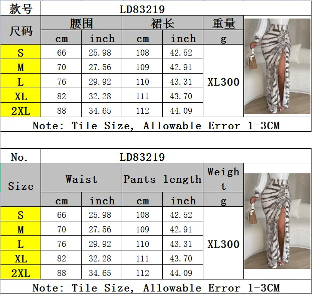 Summer New Style Print Contrast Color Pleated Long Skirt With Sexy High Split