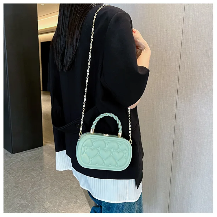 New Versatile and Popular Niche Chain Crossbody Bag Portable Box Small Square Shoulder Handbag for Women