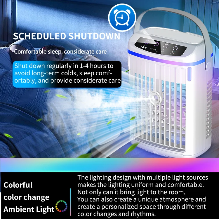 Custom Led Control Plastic Body Portable Cooling Mini Evaporative Mobile Room Ac Dc Home Air Cooler Tower Fan