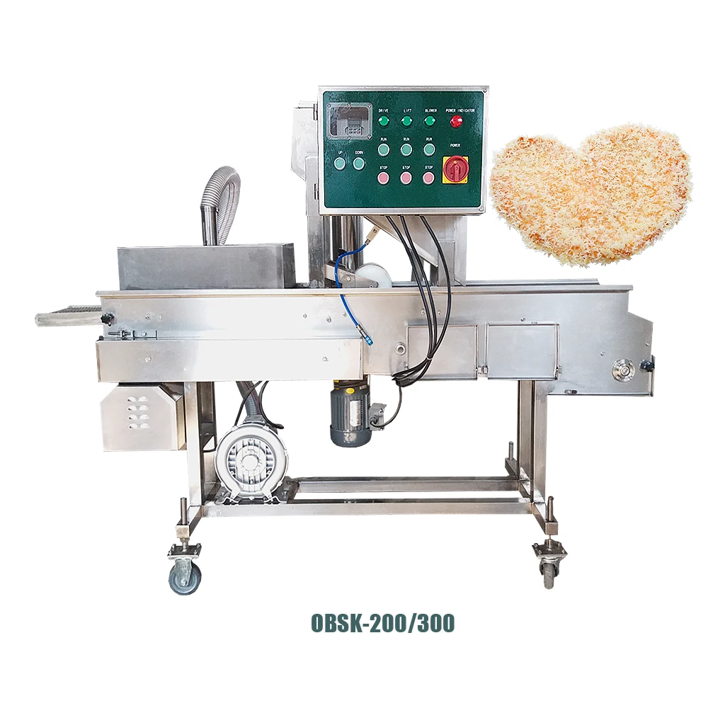 Practical Industrial Dry Yellow Bread Crumbs Battering And Bread Crumb Coating Machine Bread Crumbs Coating Machine For Patty