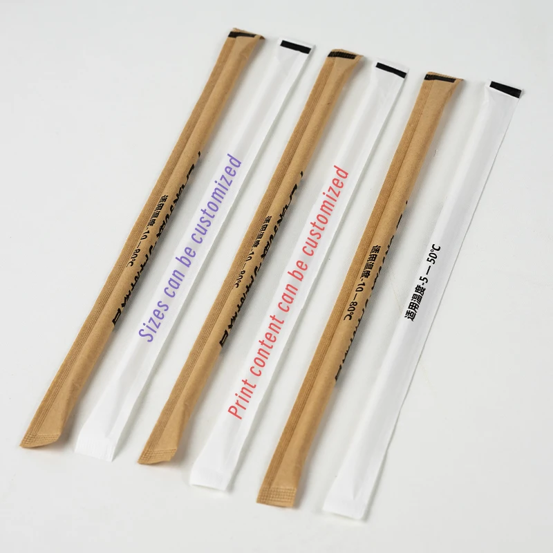 Biodegradable Plastic Boba  Compostable Individually Wrapped Coffee PLA Straw