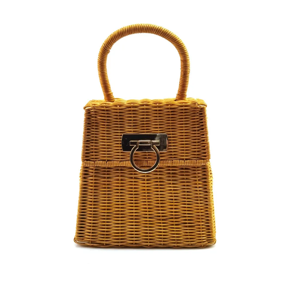 OEM ODM Sac A Main En Rotin Femme De Plage Bolsa Feminina Bali Woven Women Ladies Vintage Mini Rattan Beach Tote Bags Handbags