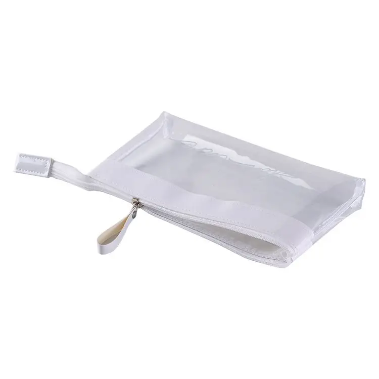 Wholesale custom travel ziplock pvc plastic pu clear transparent cosmetic makeup bag