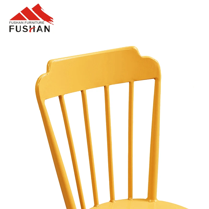 Antique Style Outdoor French Bistro Chair With Metal Legs Straight Back Metal Chair Vintage Restaurant Furniture Dining Chair
