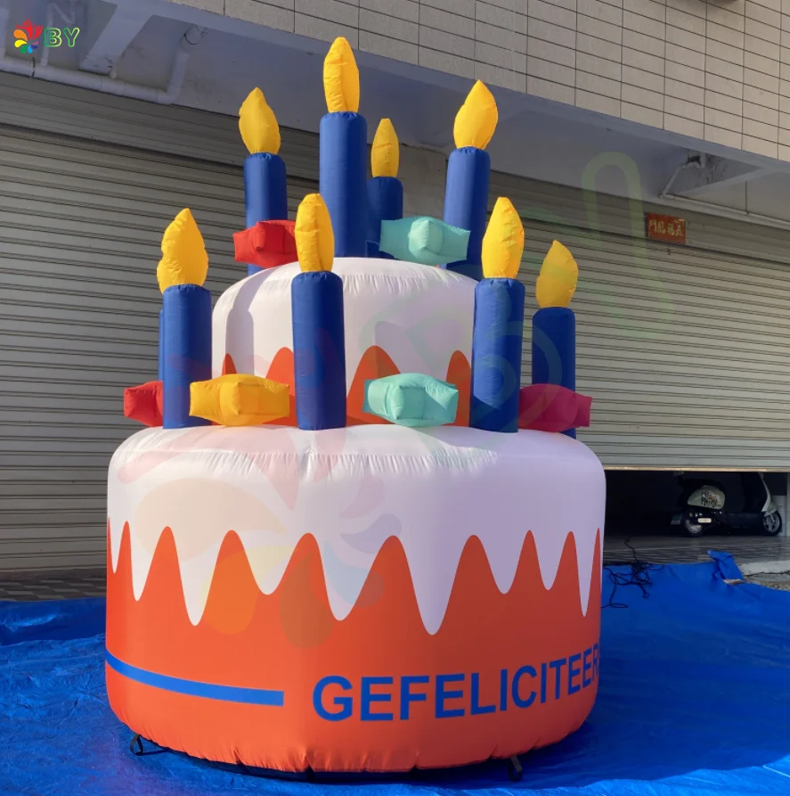 BOYAN Giant 10ft Inflatable Birthday Cake Balloon for Party