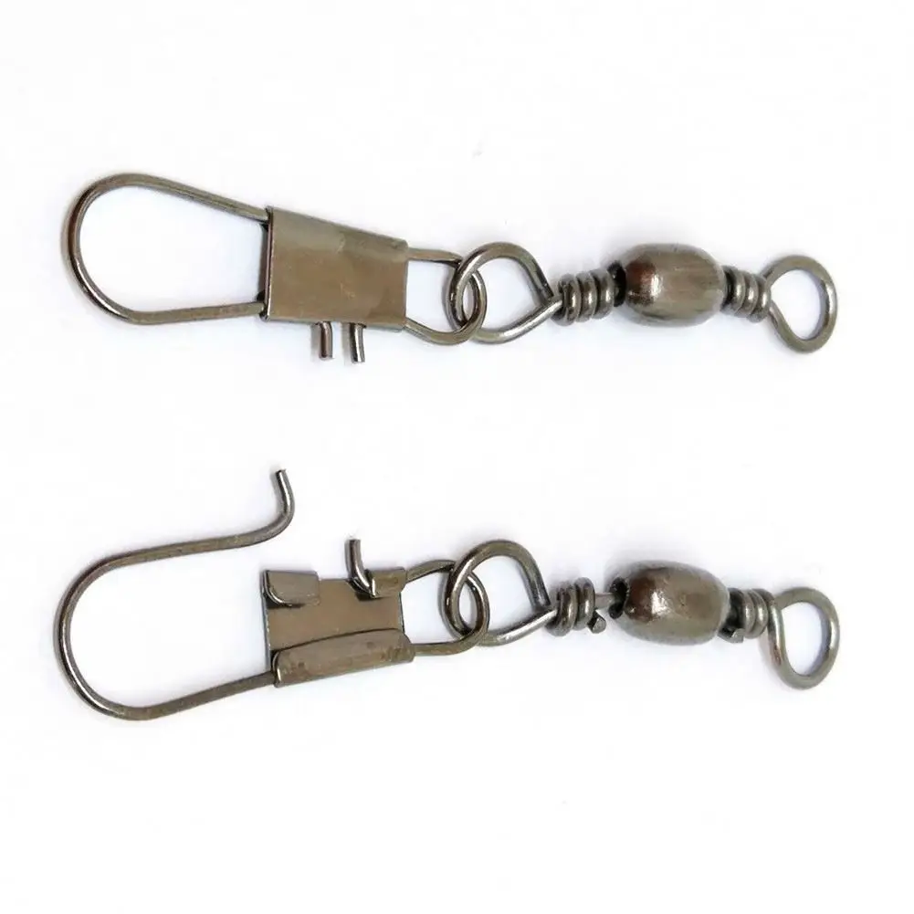 500 pieces  fishing Barrel Swivels with Inter-lock Snap Stainless steel Bass Fishing Tackle Sea Carp Fishing Fish Connector
