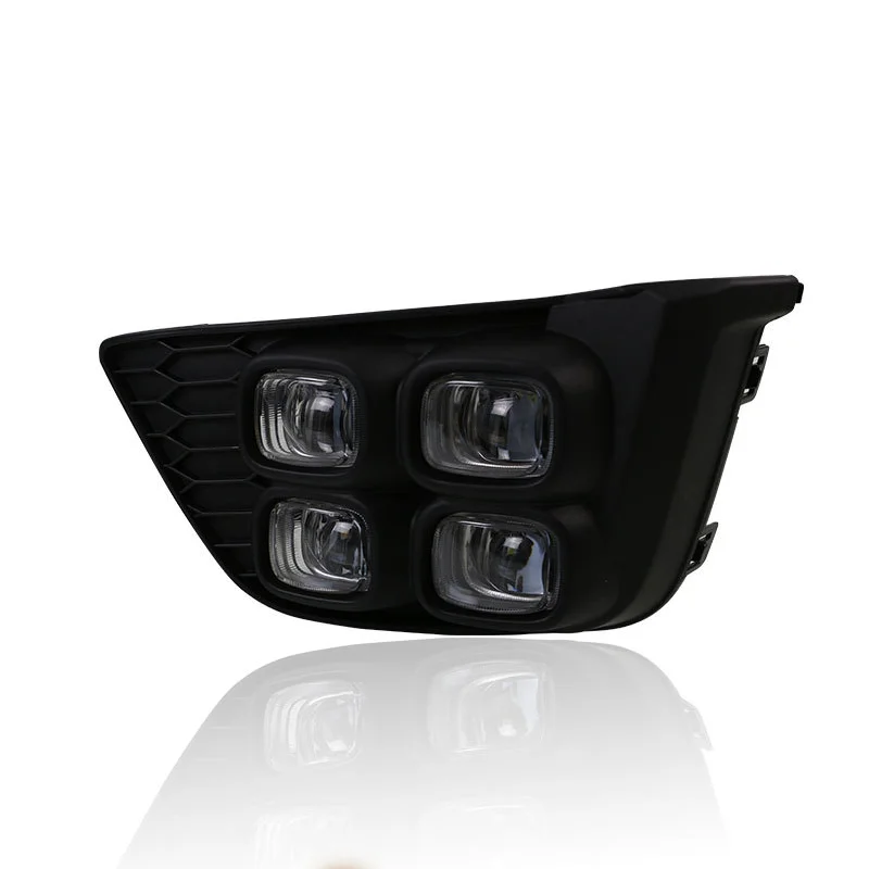 Super Bright LED Daytime Running Light Three-Color DRL for Fit 2014-2016 Replacement Front Bumper Fog Lamp