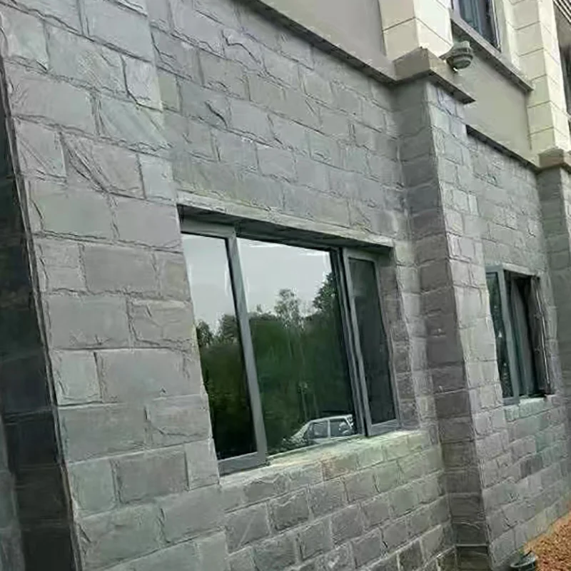 Wholesale high quality green sandstone mushroom surface slate for exterior wall cladding