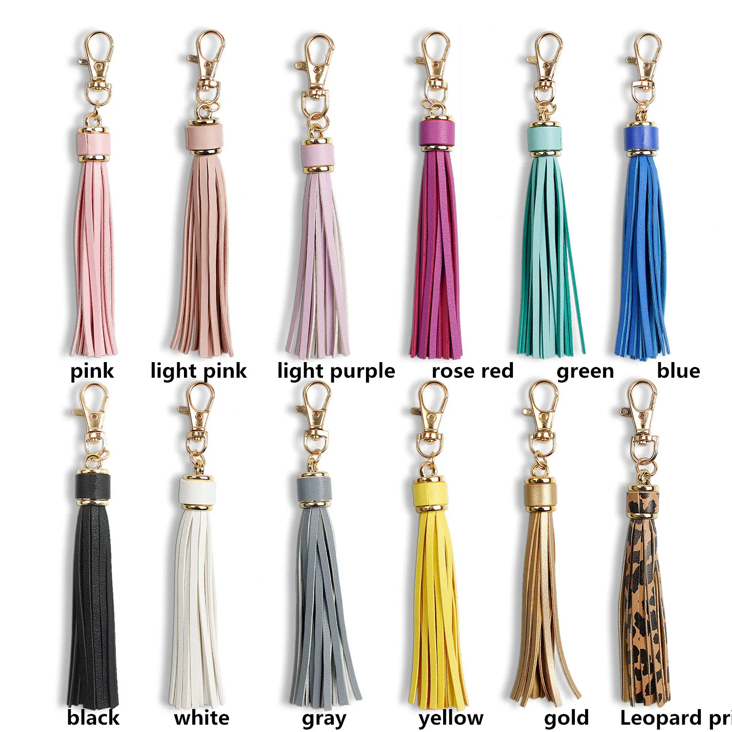 Stock Pu Tassel Key chain Leather Tassel Bag Keychain Accessories