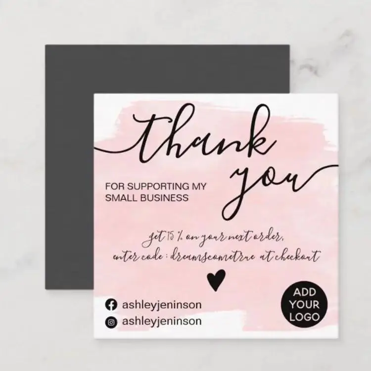 
Small Business Thank You Editable Thank You Purchase Card 