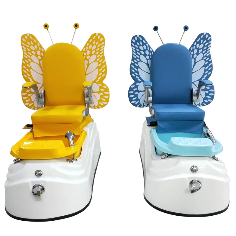 Top Quality Children Cartoon Butterfly Salon Massage Electric Magnetic Jet Pedicure Chair With Discharge Pump