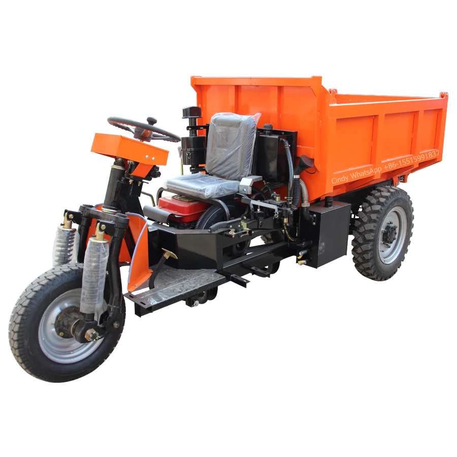 Heavy loading diesel mining dumper cargo tricycle diesel/dump motorcycle/front end loader tractor